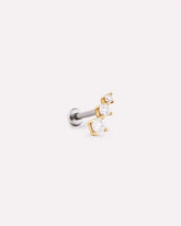 Solid Yellow Gold - Diamond Crawler Flatback Single Stud