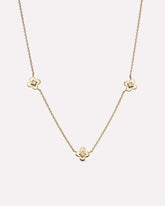 Solid Yellow Gold - Mini Flower Station Necklace