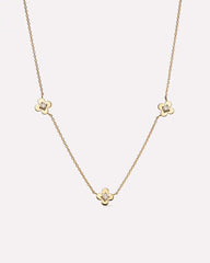 Solid Yellow Gold - Mini Flower Station Necklace