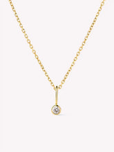 Solid Yellow Gold - Diamond Mini Birthstone Necklace