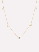 Solid Yellow Gold - Diamond Station Necklace
