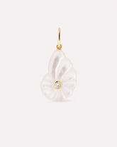 Solid Yellow Gold - Mother of Pearl Shell Charm