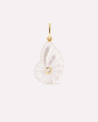 Solid Yellow Gold - Mother of Pearl Shell Charm