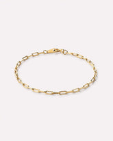 Solid Yellow Gold - Medium Paperclip Bracelet