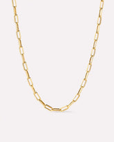 Solid Yellow Gold - Medium Paperclip Necklace