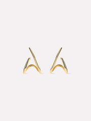 Solid Yellow Gold - Aurora Huggie Studs