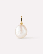Solid Yellow Gold - Organic Pearl Charm