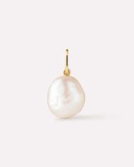 Solid Yellow Gold - Organic Pearl Charm
