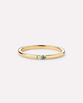 Solid Yellow Gold - 2 Stone Birthstone Ring