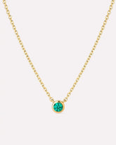 Solid Yellow Gold - Solo Birthstone Necklace