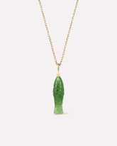 Solid Yellow Gold - Gemstone Fish Necklace