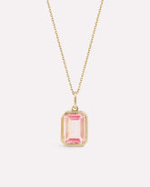 Solid Yellow Gold - Light Pink Sapphire Spritz Necklace