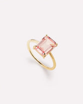 Solid Yellow Gold - Light Pink Sapphire Spritz Ring