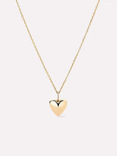 Solid Yellow Gold - Medium Heart Charm Necklace