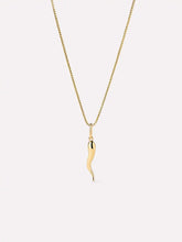 Solid Yellow Gold - Italian Horn Charm Necklace