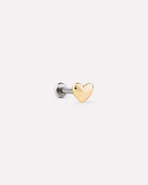 Solid Yellow Gold - Heart Flatback Single Stud