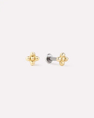 Solid Yellow Gold - Liora Flatback Studs