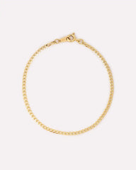 Solid Yellow Gold - Mini Curb Chain Bracelet
