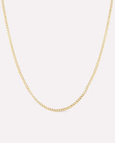 Solid Yellow Gold - Mini Curb Chain Necklace