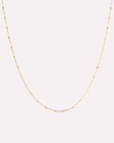 Solid Yellow Gold - Sparkle Link Chain Necklace