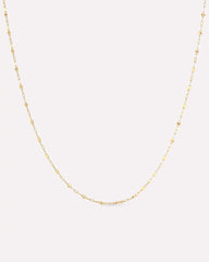Solid Yellow Gold - Sparkle Link Chain Necklace