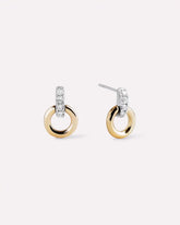 Solid Yellow Gold - Diamond Links Studs
