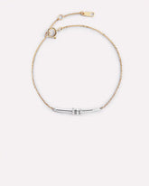 Solid Yellow Gold - Diamond Links Bar Bracelet
