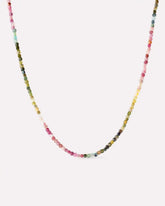 Solid Yellow Gold - Tourmaline Beaded Necklace