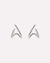 Solid White Gold - Diamond Aurora Huggie Studs