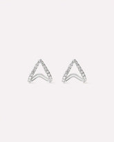 Solid White Gold - Diamond Velora Huggie Studs