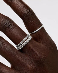 Solid White Gold - Half Eternity Diamond Ring (1/4 ctw)