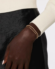 Solid Yellow Gold - Pave Diamond Bar Bracelet