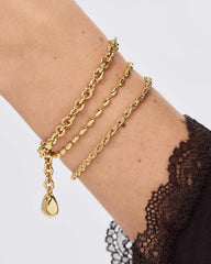 Gold Charm Bracelet - Pebble Charm Bracelet