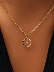 Gold Pendant - Floating Diamond Charm Large