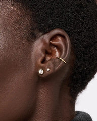 Gold Stud Earrings - Invisible Set Studs Medium