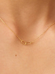 Gold Pendant - Gold Twisted Link Necklace