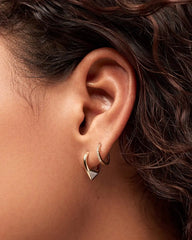 Solid Yellow Gold - Trillion Diamond Hoops