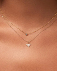 Solid Yellow Gold - Trillion Diamond Charm