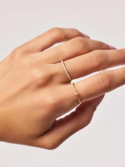 Gold Band Ring - Mini Diamond Ring