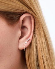 Solid Yellow Gold - Diamond Heart Flatback Single Stud