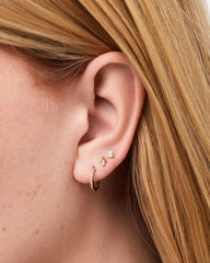 Solid Yellow Gold - Diamond Pear Flatback Single Stud