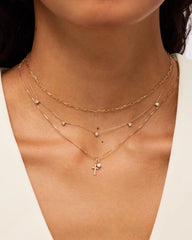 Solid Yellow Gold - Diamond Cross Charm