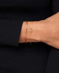 Solid Yellow Gold - Medium Paperclip Bracelet