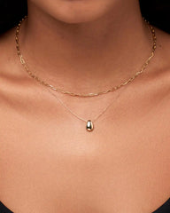 Solid Yellow Gold - Medium Paperclip Necklace