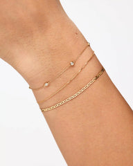 Solid Yellow Gold - Gold Mini Box Chain Bracelet