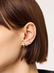 Solid Yellow Gold - Gold Bold Huggie Hoops