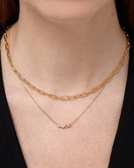 Solid Yellow Gold - 4 Stone Birthstone Necklace