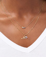 Solid Yellow Gold - 3 Stone Birthstone Necklace