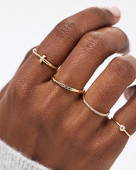 Solid Yellow Gold - 3 Stone Birthstone Ring