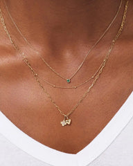Solid Yellow Gold - Solo Birthstone Necklace